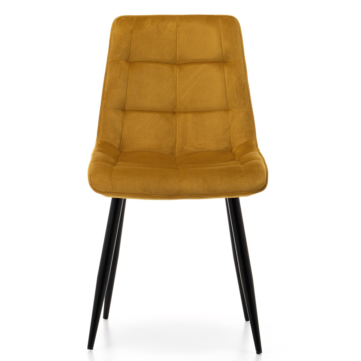 Krzesło tapicerowane welurowe CHIC velvet musztardowy do salonu jadalni