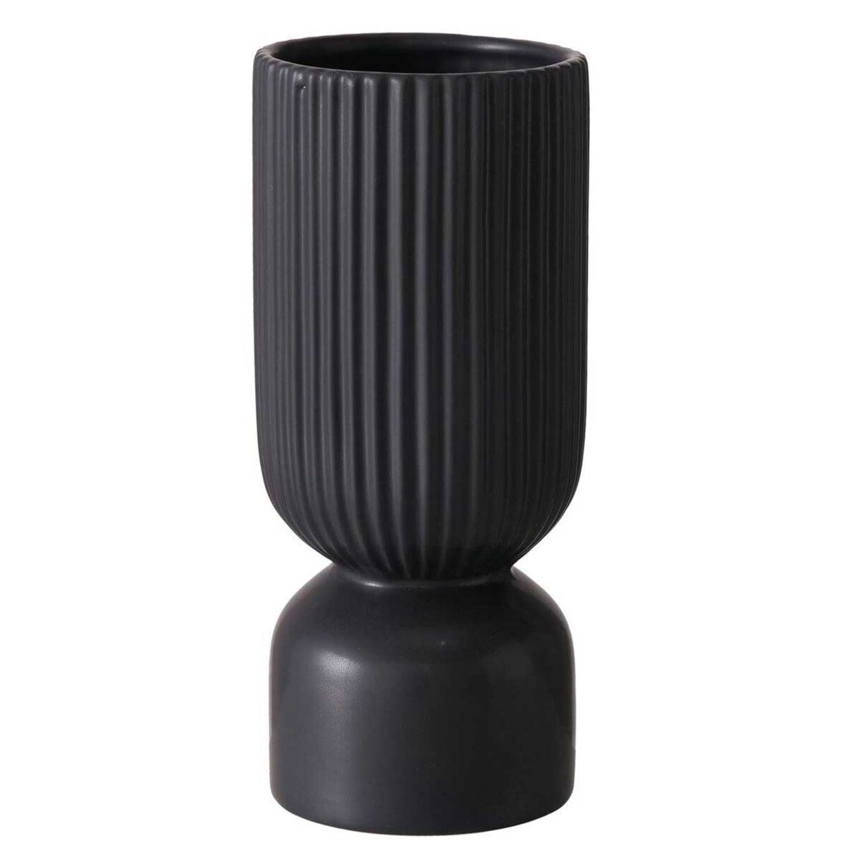 Czarny wazon ceramiczny GINO, 23 cm
