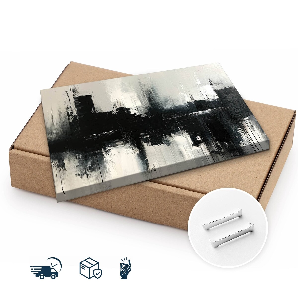 Obraz Na Płótnie Czarny Abstrakcyjny Wzór Do Salonu Sypialni 70x50cm