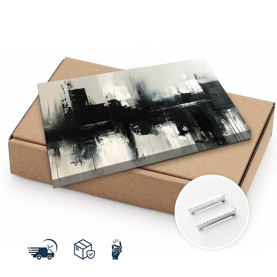 Obraz Na Płótnie Czarny Abstrakcyjny Wzór Do Salonu Sypialni 70x50cm