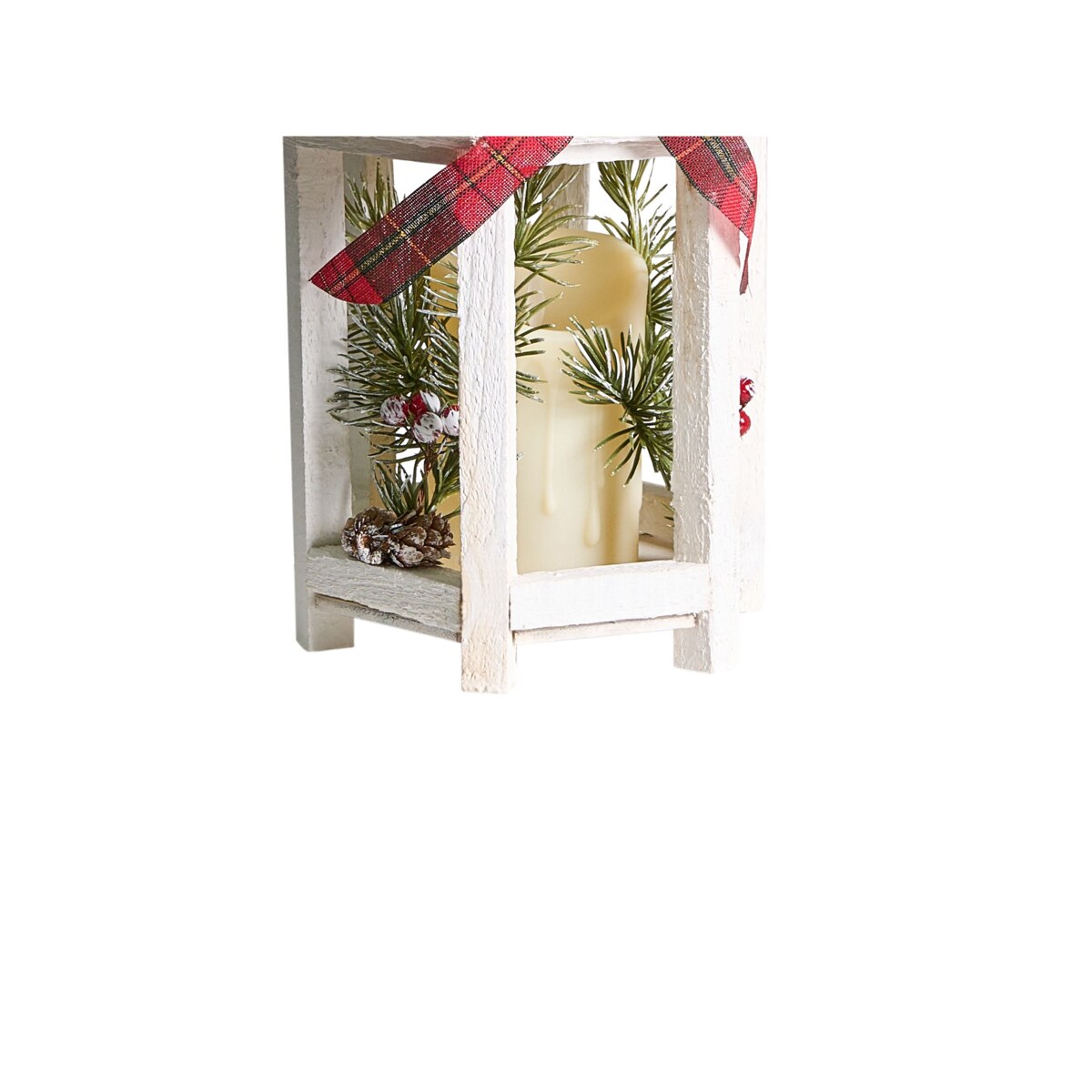 Lampion LED LED SAVIVESI Wzór świąteczny 38 cm Biały