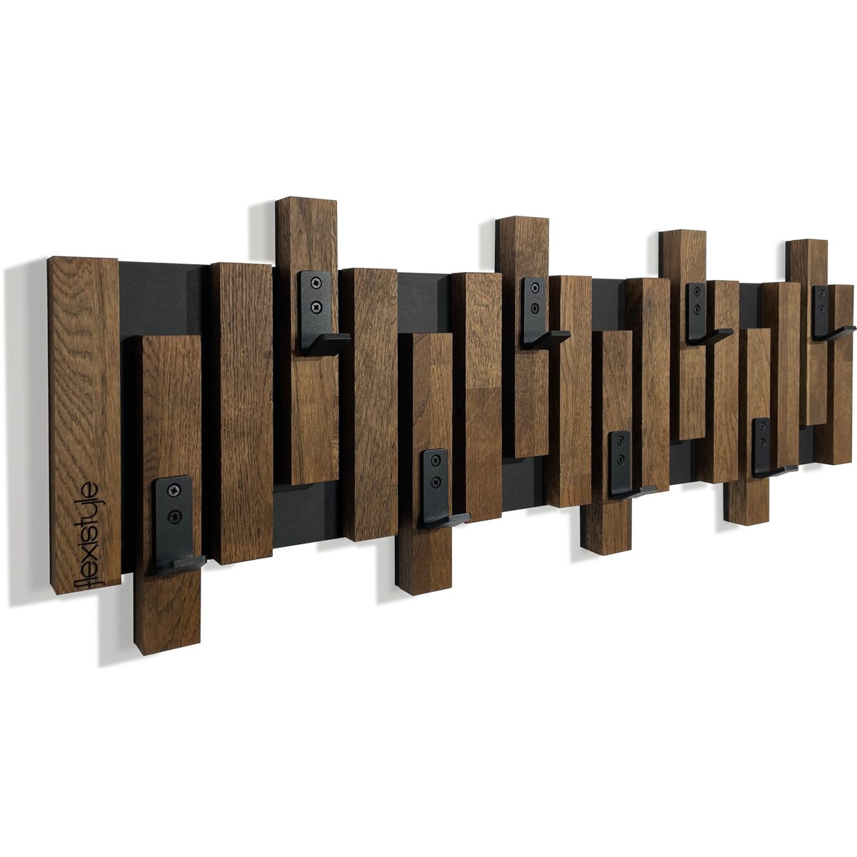 Wieszak ścienny na ubrania Lamele Mini 80cm brązowy