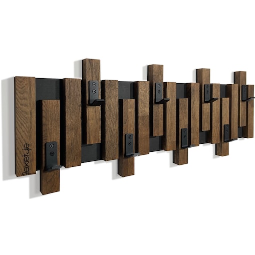 Wieszak ścienny na ubrania Lamele Mini 80cm brązowy