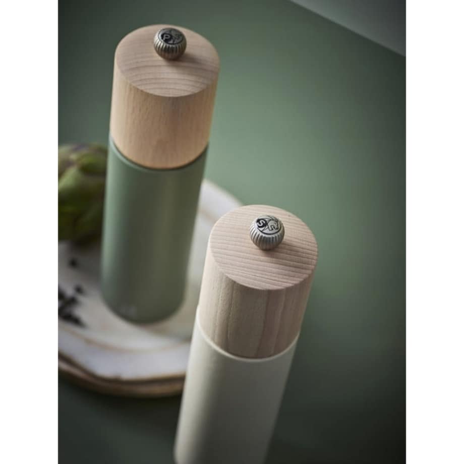 Młynek ręczny do pieprzu 21cm uniwersalny drewniany zielony pieprzniczka