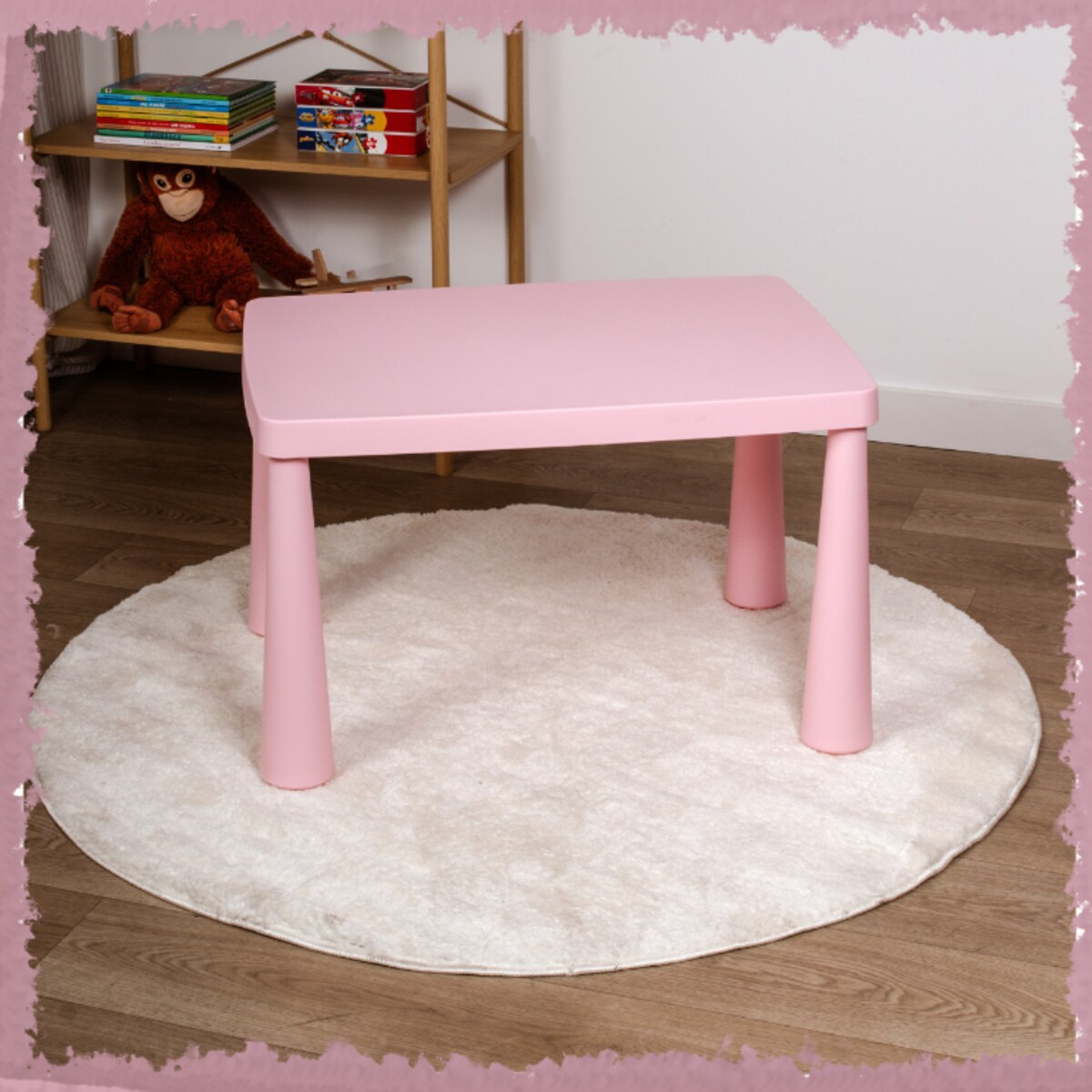 Stolik dla dzieci różowy plastikowy do pokoju dziecka dziecięcy