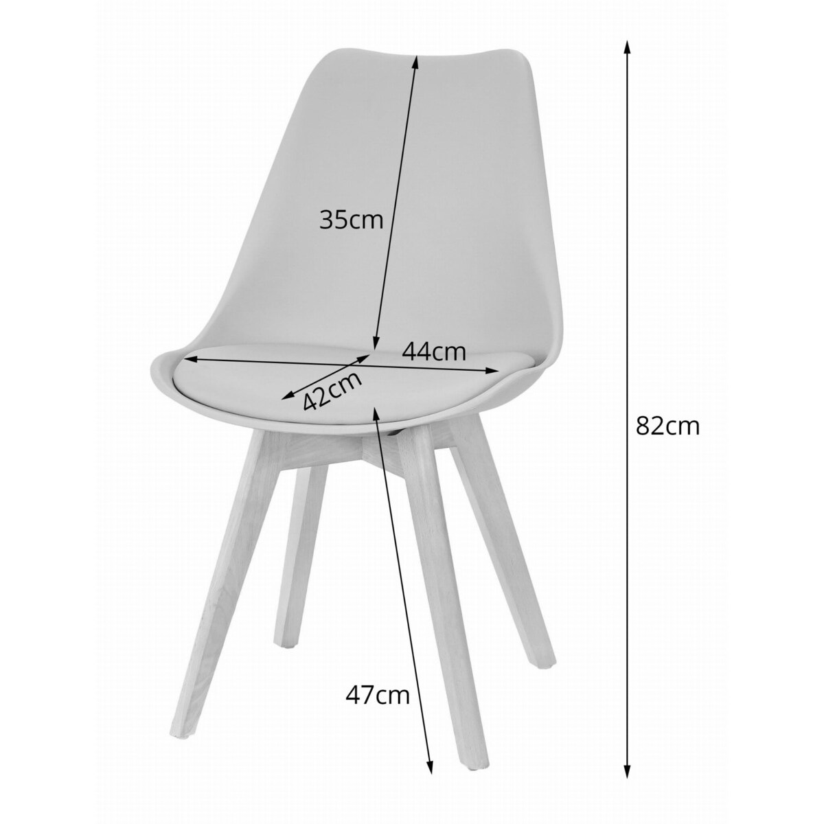 Krzesło Do Jadalni Kuchni Salonu Mark - Przezroczyste / Nogi Naturalne X 3