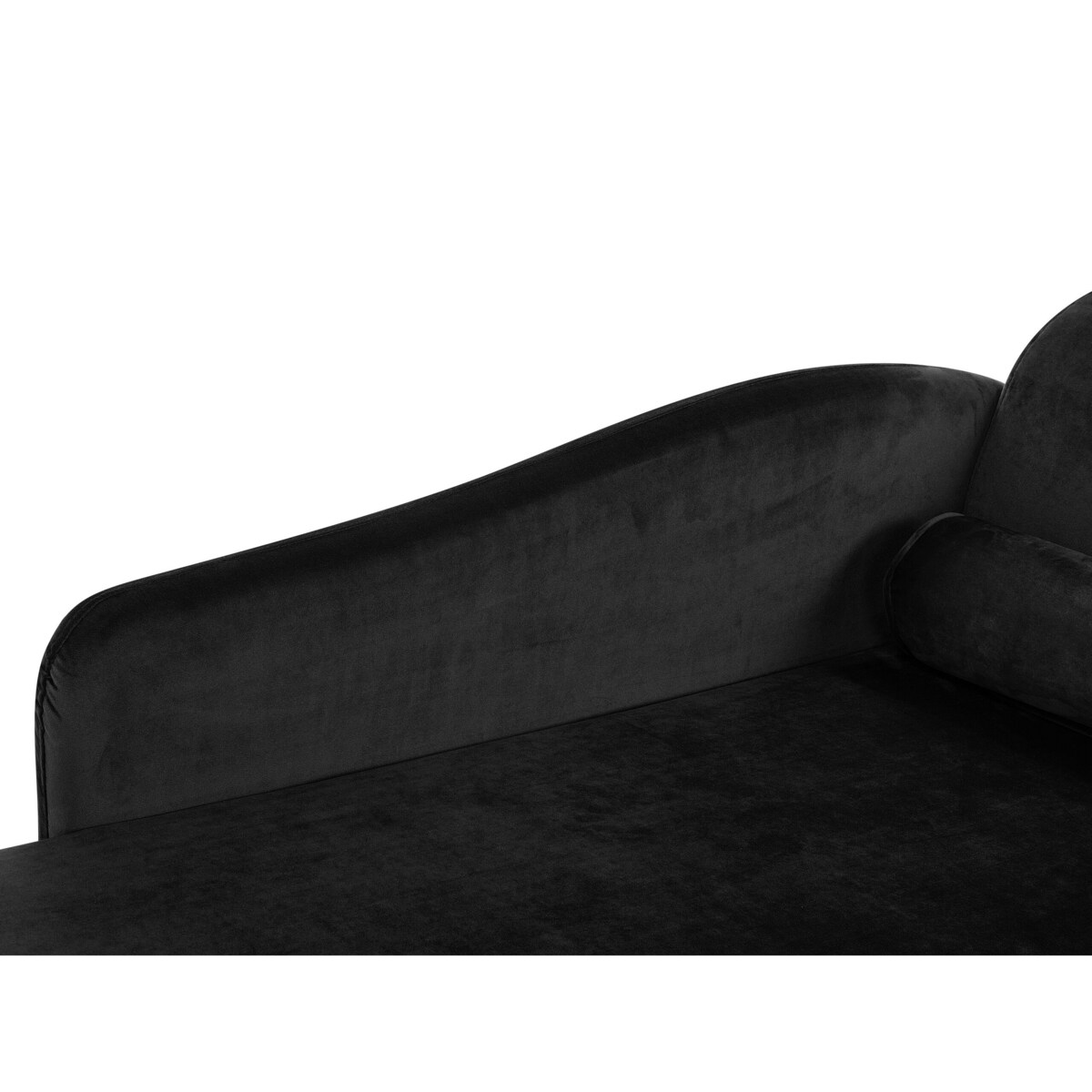 Szezlong welurowy prawostronny czarny LUIRO