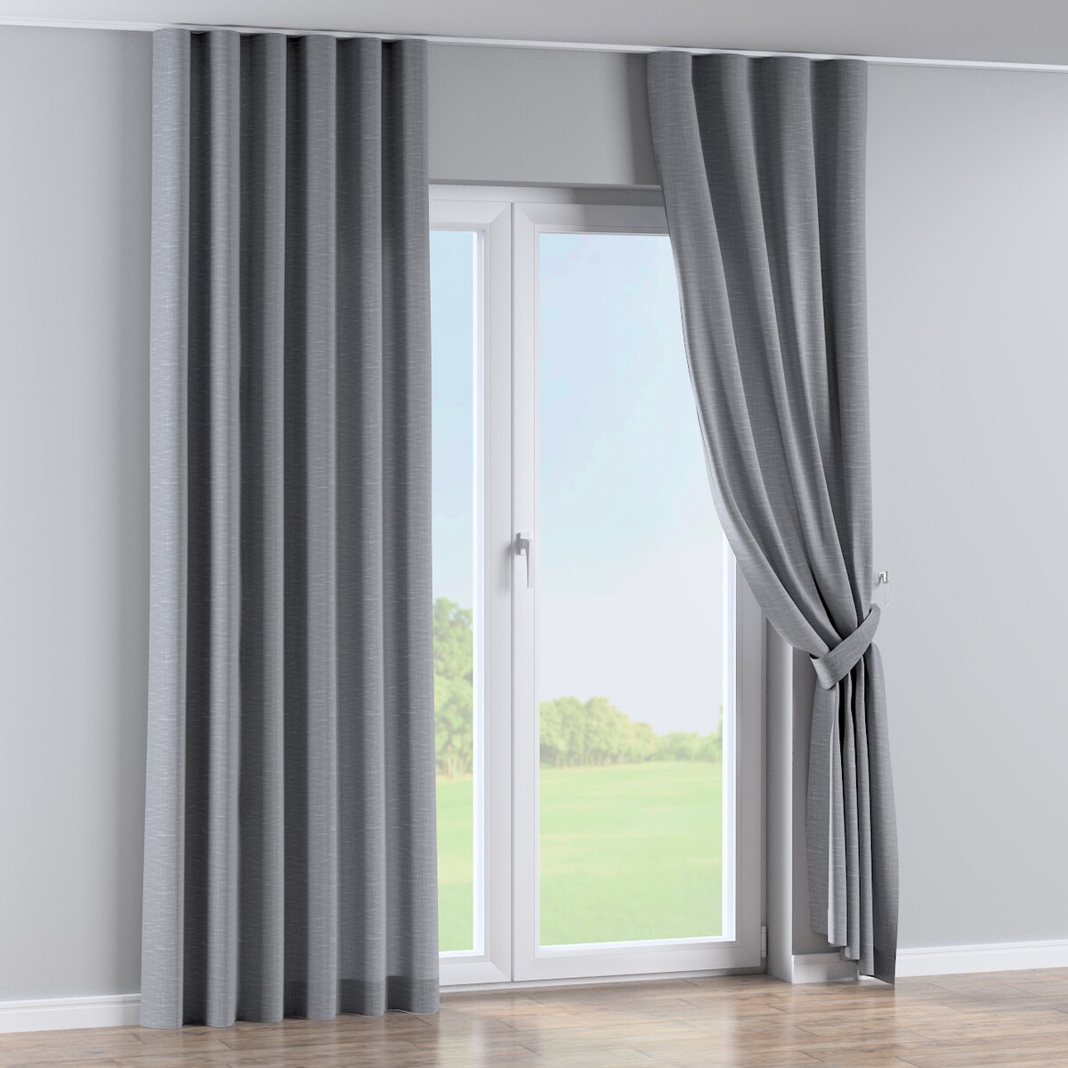 Zasłona na taśmie wave 130x260 szary