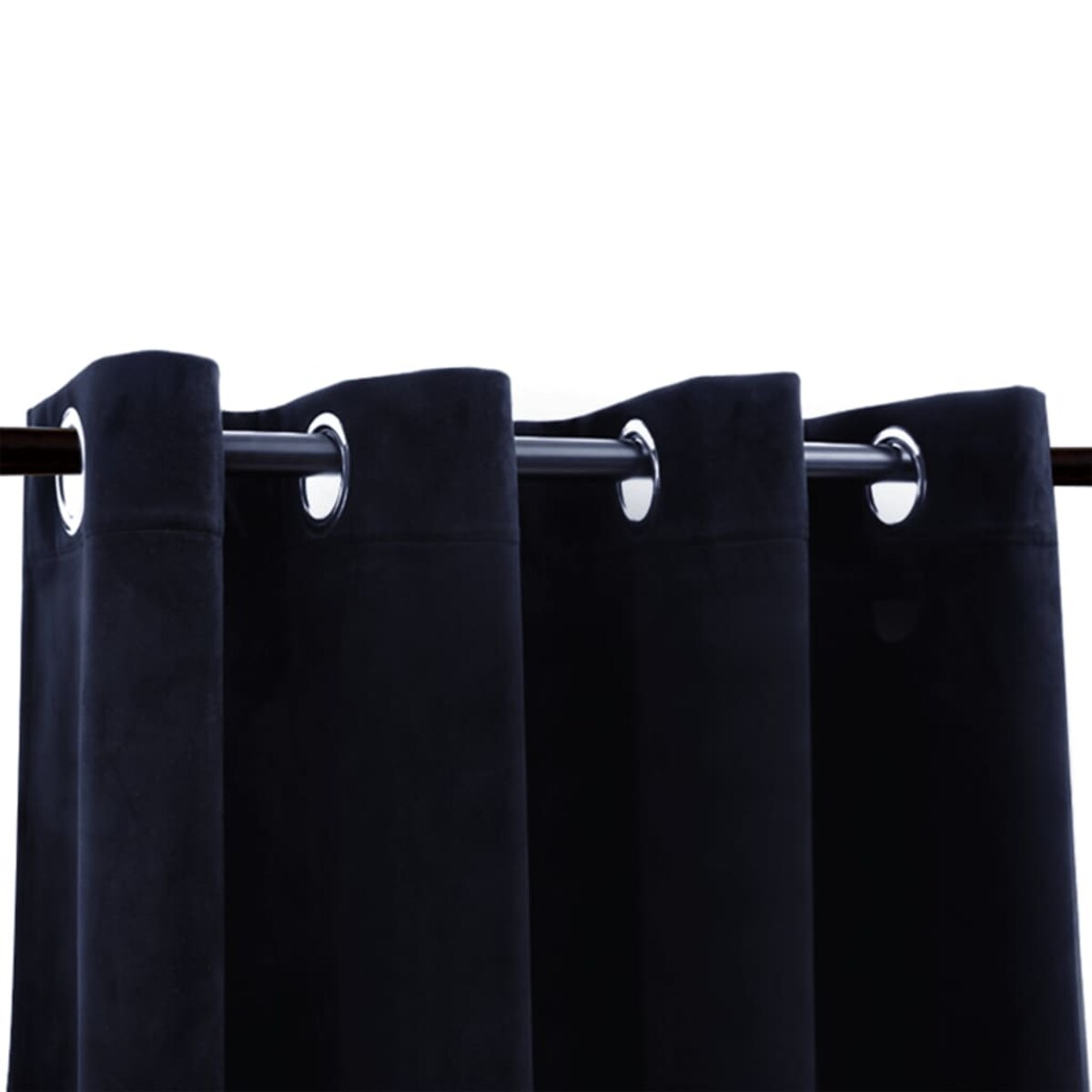 vidaXL Zasłona zaciemniająca z metalowymi kółkami, aksamit, czarna