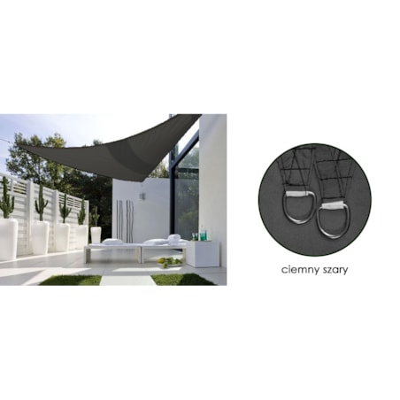 Żagiel Przeciwsłoneczny Ogrodowy Wodoodporny 3X3X3 M Zacieniacz Ciemnoszary