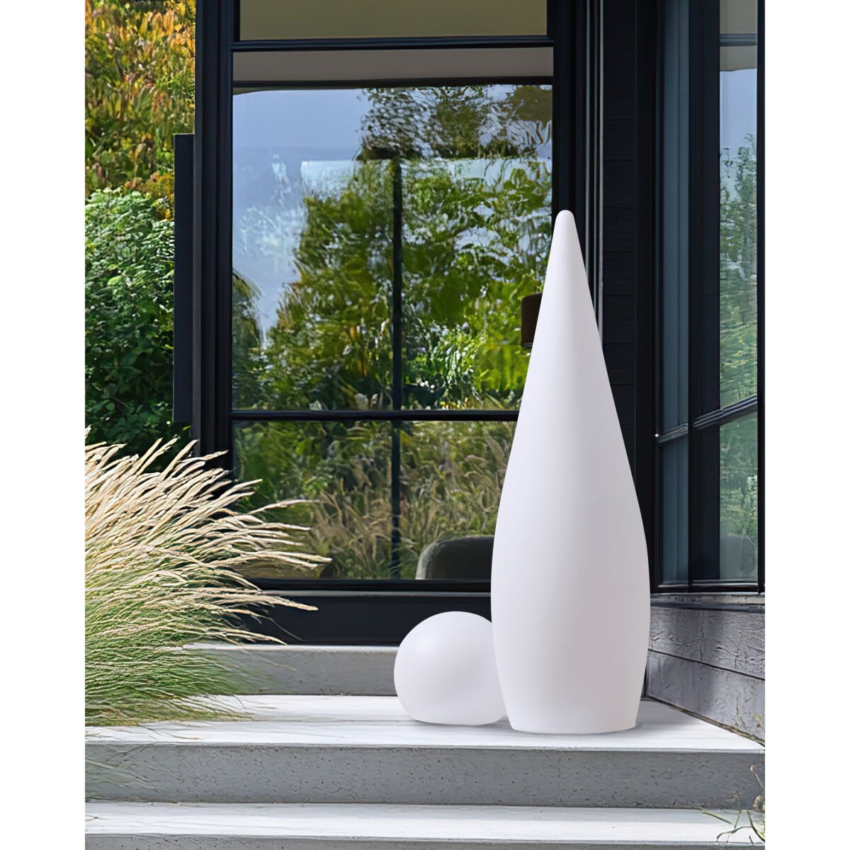 Lampa ogrodowa podłogowa LED VULETAS 81 cm Z pilotem Biały