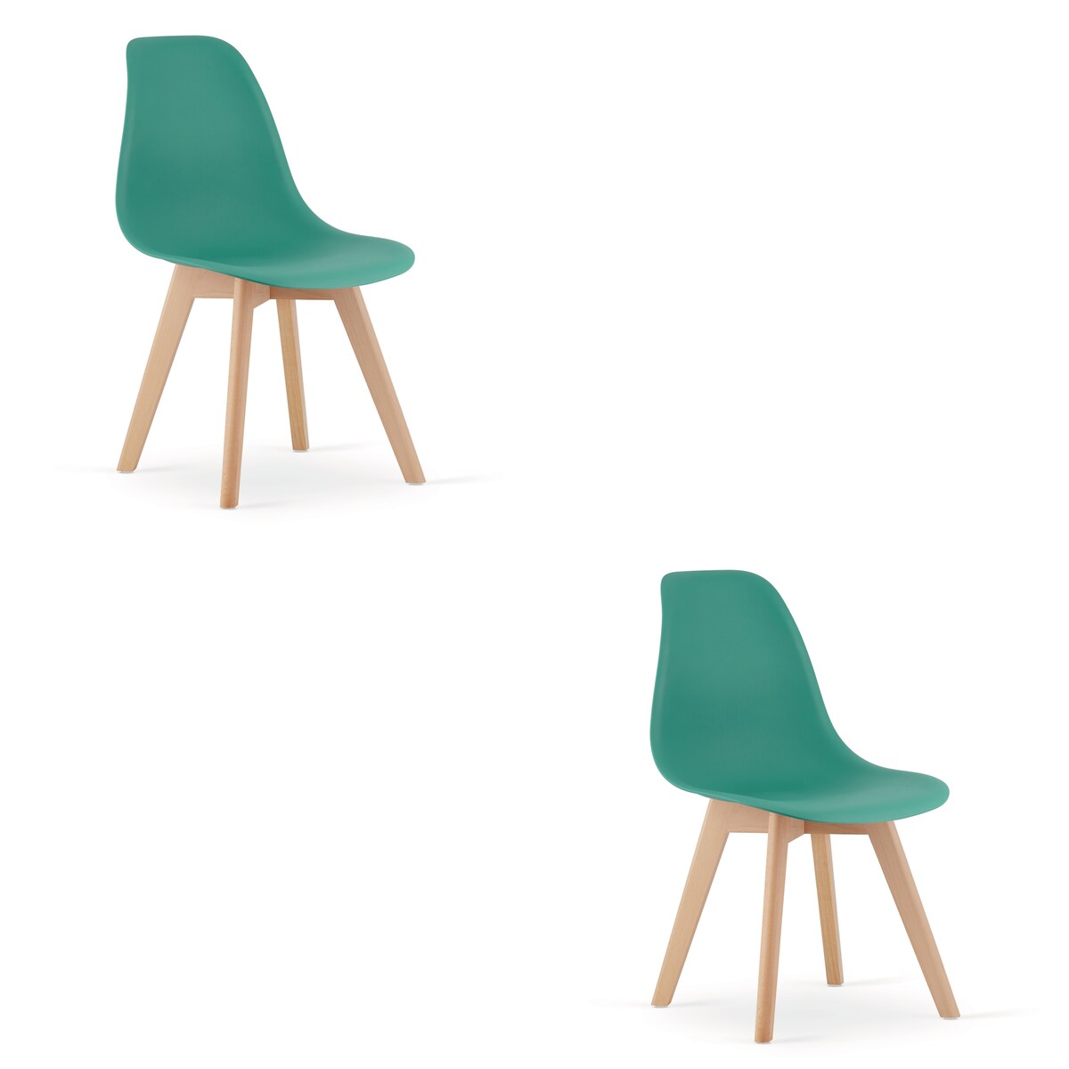 Krzesło do jadalni Kito Zielone, Nogi Naturalne 2 szt.