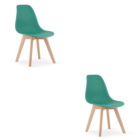 Krzesło do jadalni Kito Zielone, Nogi Naturalne 2 szt.