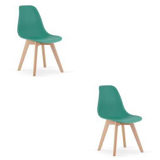 Krzesło do jadalni Kito Zielone, Nogi Naturalne 2 szt.