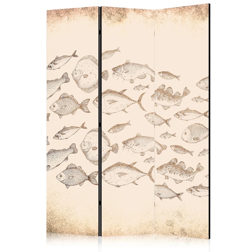 Parawan akustyczny Zwierzęta 135x172 cm 3-częściowy beżowy