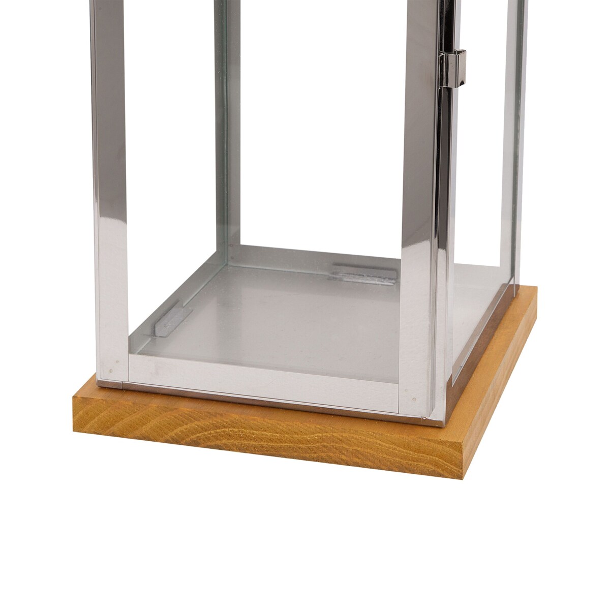 Lampion szklany 41 cm srebrny BORNEO