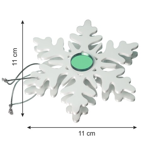 Ozdoby bożonarodzeniowe Śnieżynki zielone 6szt.