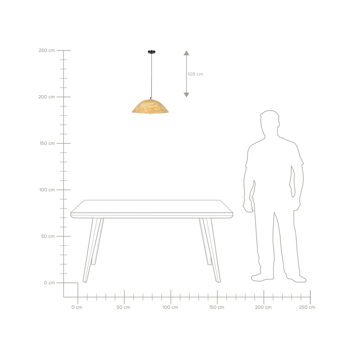Lampa wisząca WAYAMBO Papier-mâché Żółty