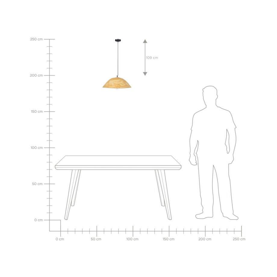 Lampa wisząca WAYAMBO Papier-mâché Żółty