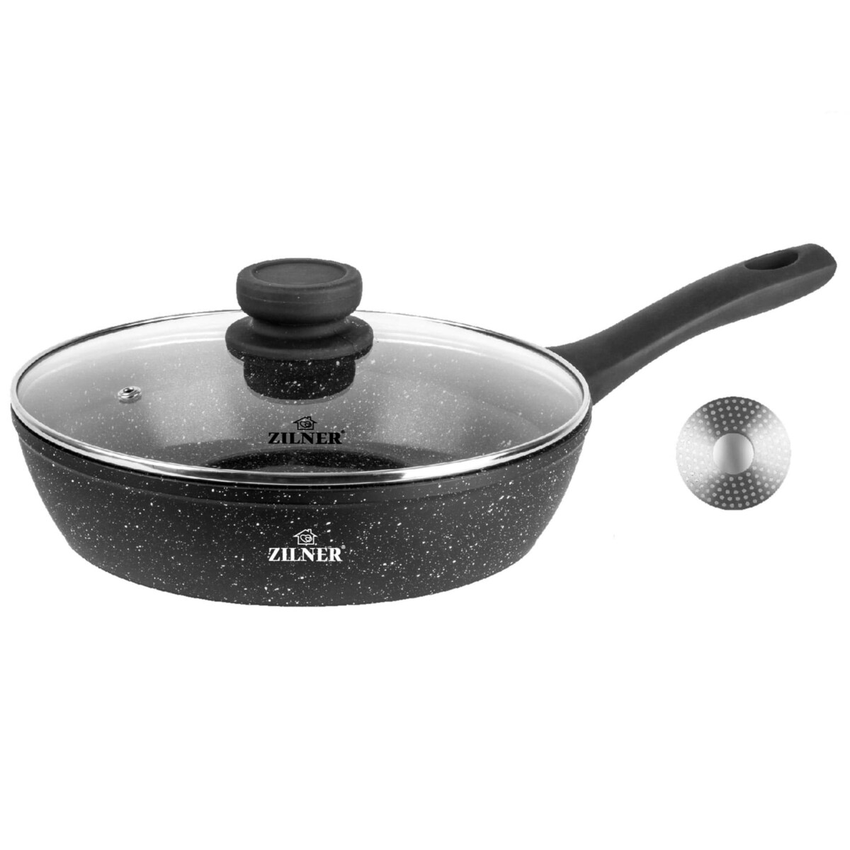 MAŁA PATELNIA GŁĘBOKA Z POKRYWKĄ MARMUROWA NON-STICK 20CM 1.2L INDUKCJA GAZ
