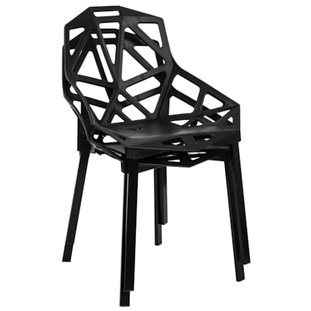 Krzesło plastikowe nowoczesne ażurowe czarne do salonu jadalni na taras