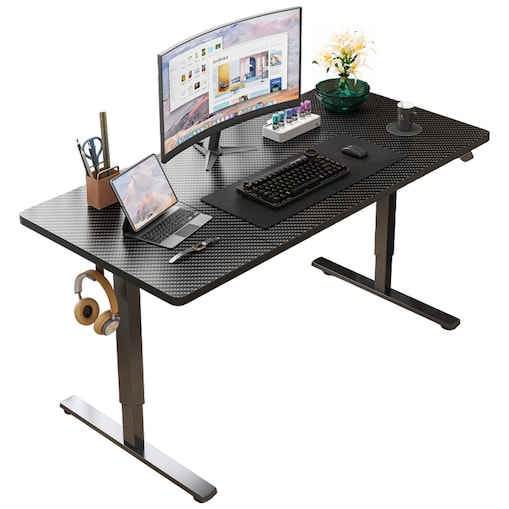 Biurko Elektryczne Podnoszone Czarne 120 cm Regulowane Wysokości 72-118 cm