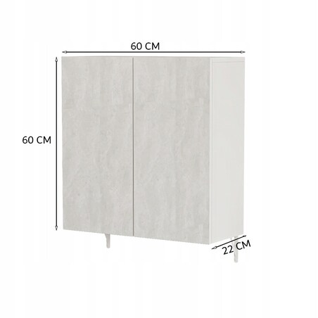 Szafka łazienkowa wisząca z lustrem nad umywalkę 2 drzwi biała nowoczesna