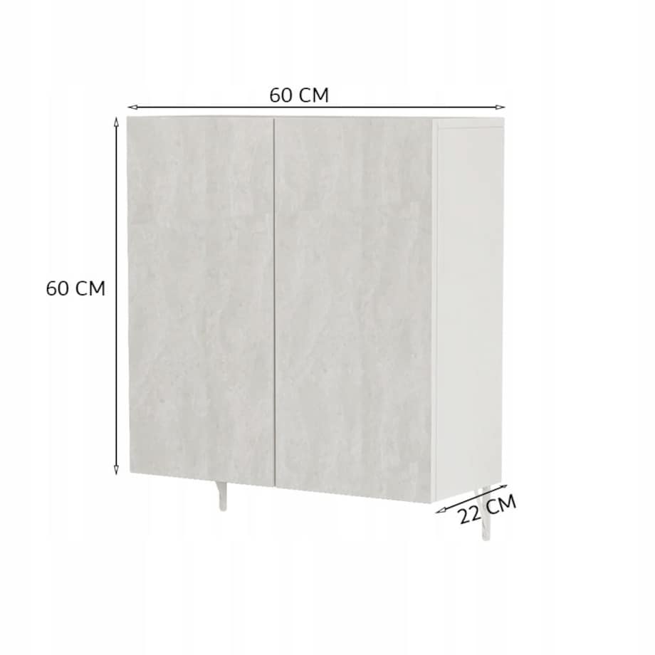 Szafka łazienkowa wisząca z lustrem nad umywalkę 2 drzwi biała nowoczesna