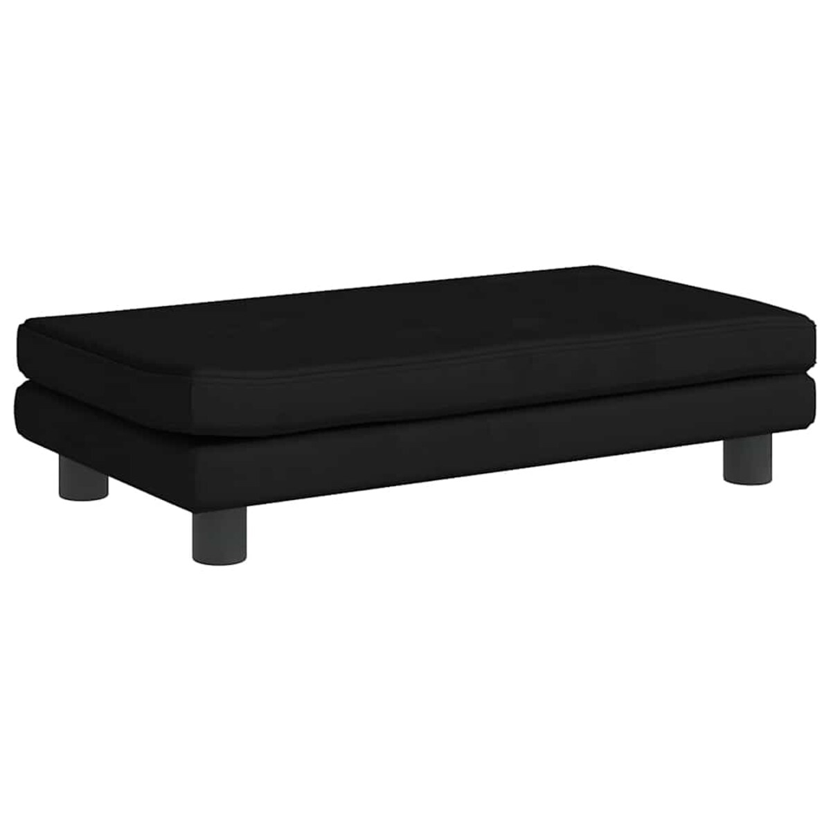 vidaXL Sofa dziecięca z podnóżkiem, czarna, 100x50x30 cm, aksamit