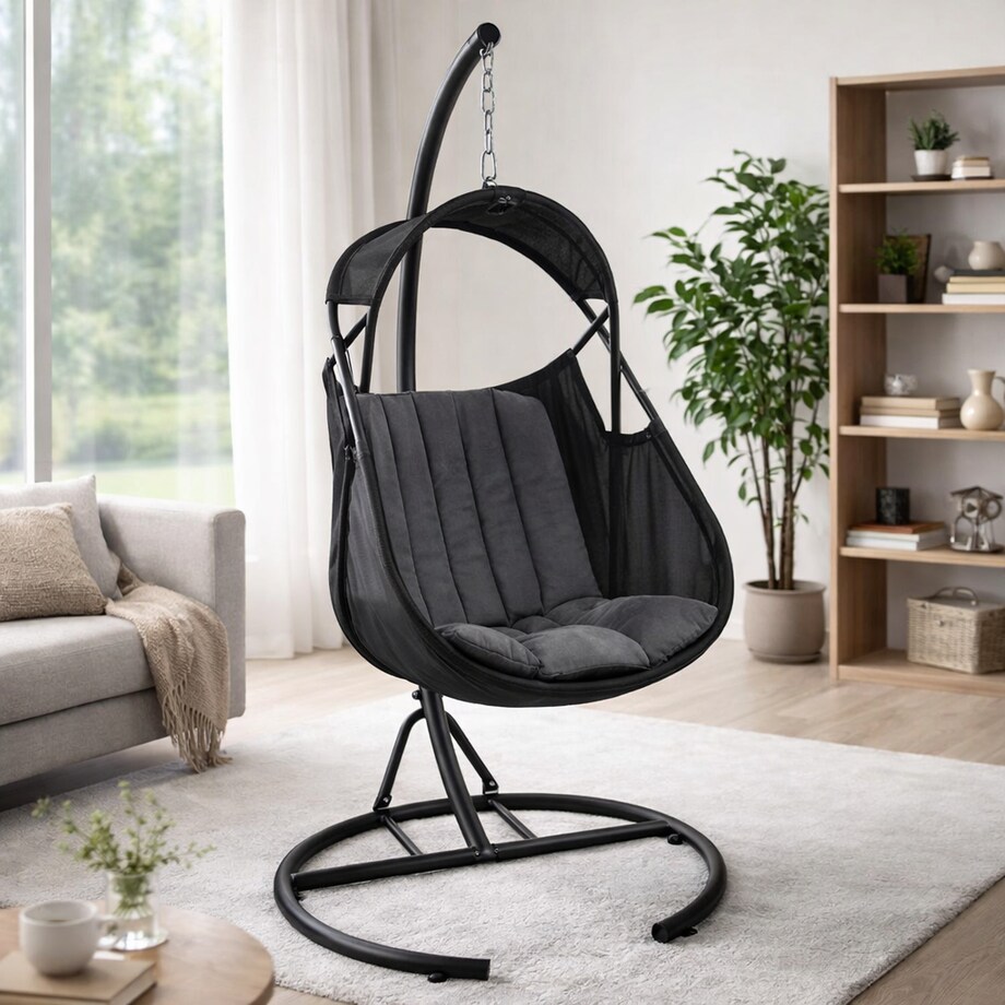 Fotel wiszący Forli ogrodowy szary 1 szt.