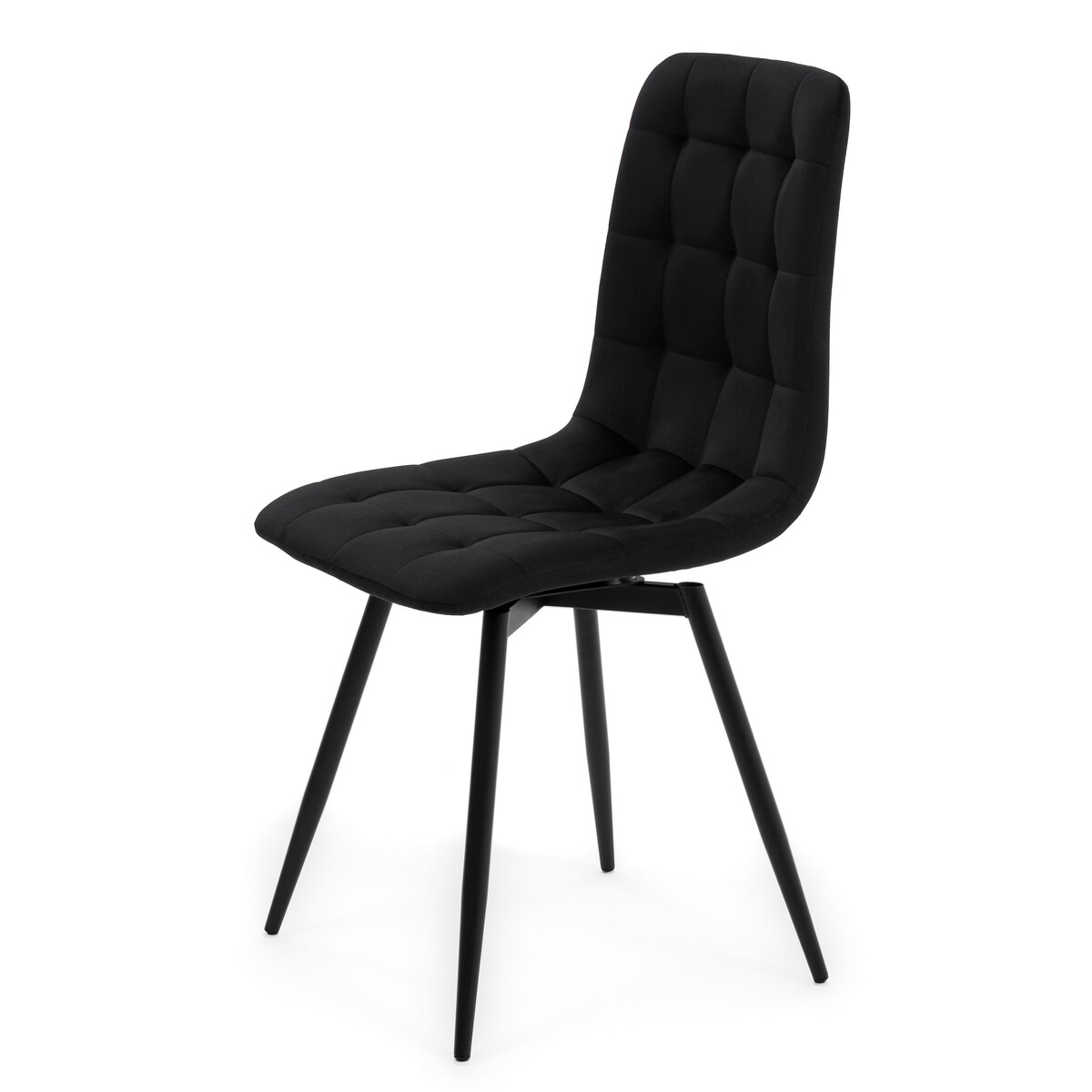 Krzesło tapicerowane obrotowe do salonu ARCO czarny welur