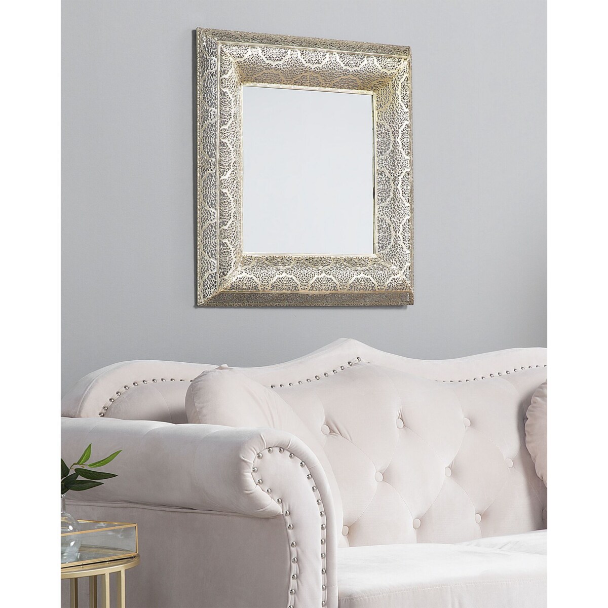 Lustro ścienne 60 x 60 cm złote PLERIN