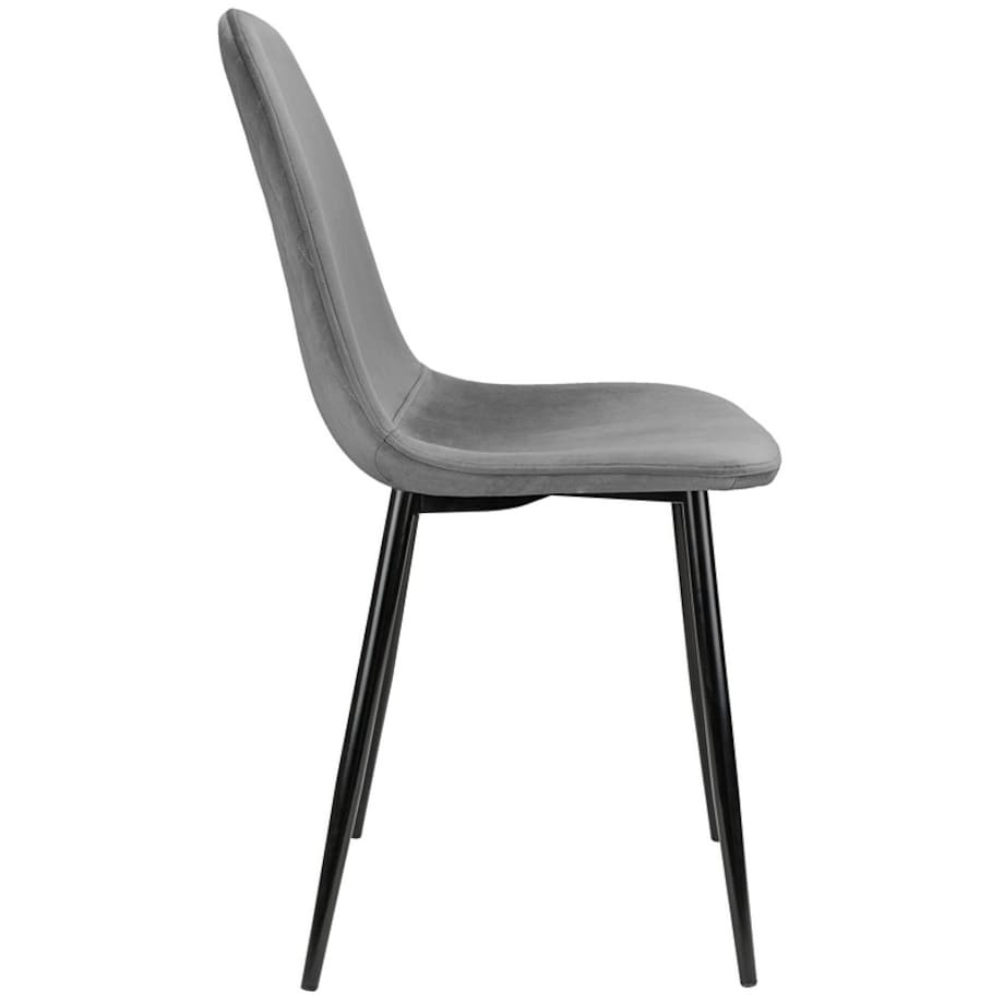 Krzesło tapicerowane welurowe do salonu jadalni szare nowoczesne