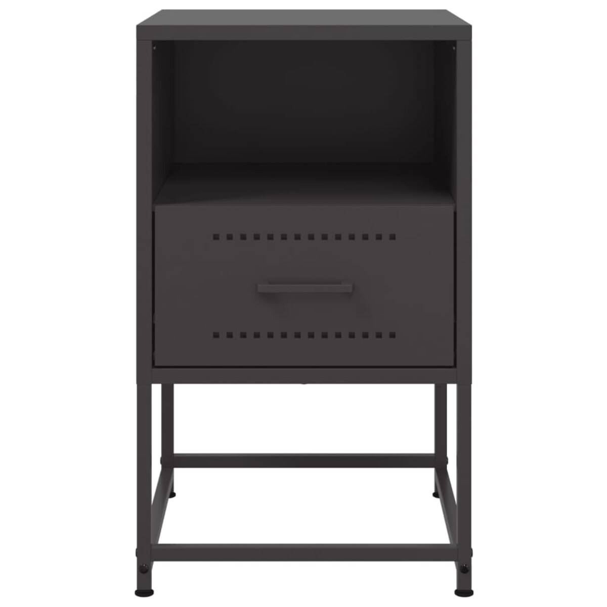 vidaXL Szafki nocne, czarne, 36x39x60,5 cm, stal