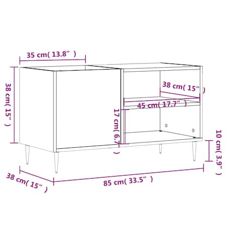 vidaXL Szafka na płyty, czarna, 85x38x48 cm, materiał drewnopochodny