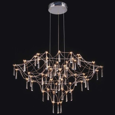 Żyrandol z kryształkami Crystal net 7783-54P Step glamour ażurowy chrom