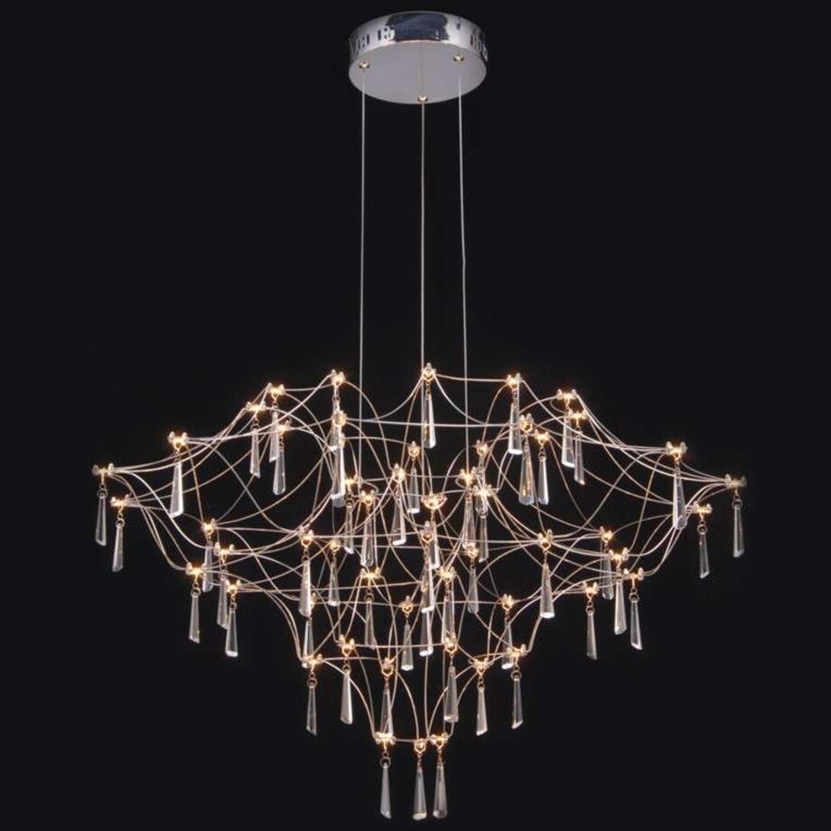 Żyrandol z kryształkami Crystal net 7783-54P Step glamour ażurowy chrom