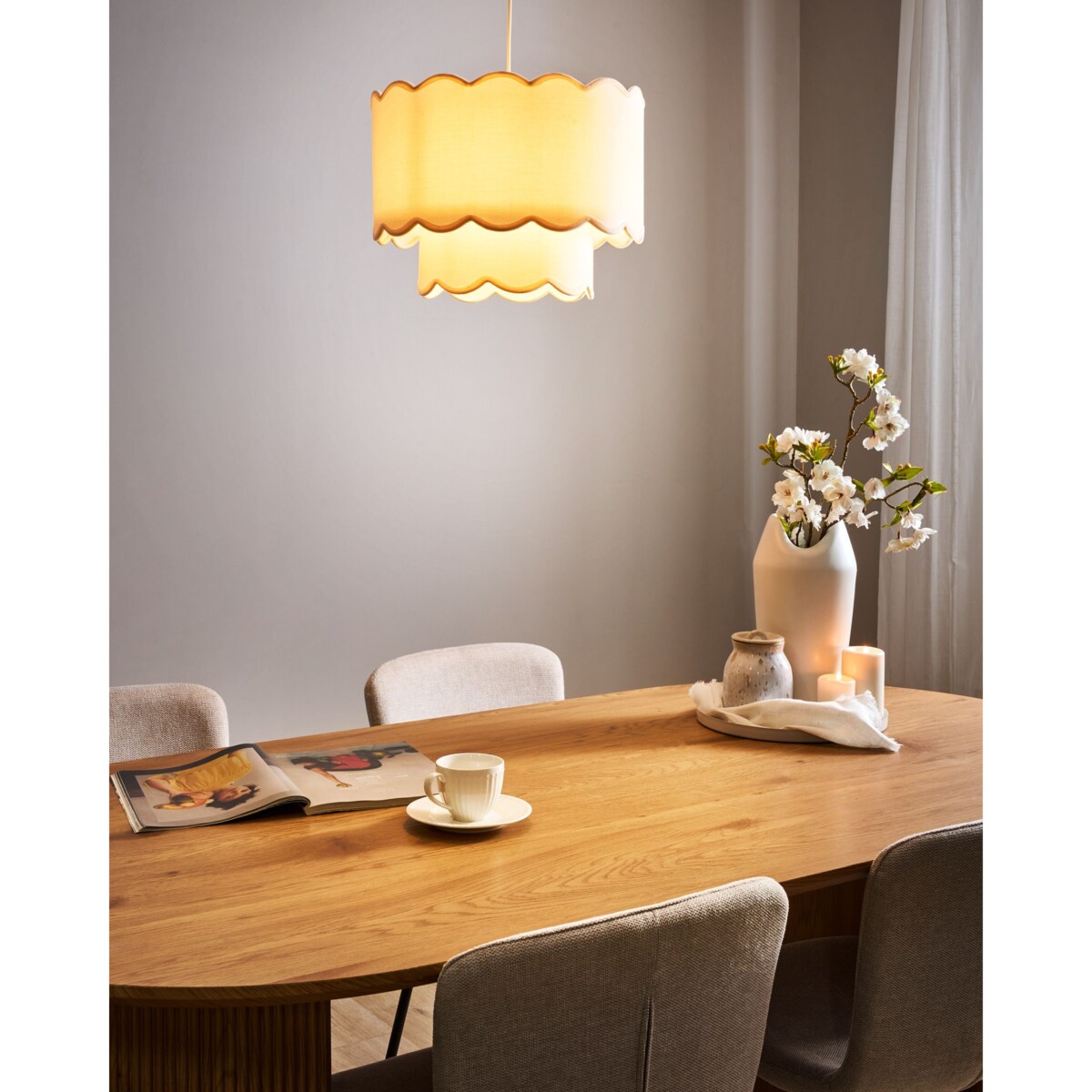 Lampa wisząca MECUMBURA Metal Biały/ beżowy