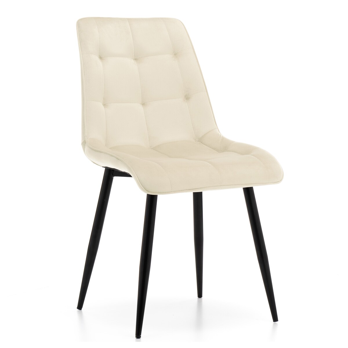 Krzesło tapicerowane welurowe CHIC velvet jasnobeżowy do salonu jadalni