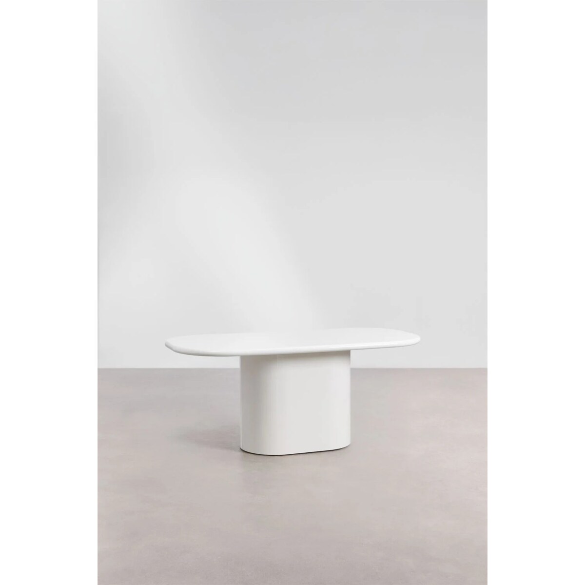 Stół owalny biały, glossy, 200x105 cm z MDF Milford