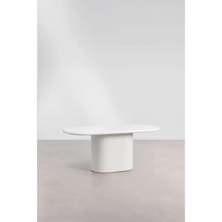 Stół owalny biały, glossy, 200x105 cm z MDF Milford