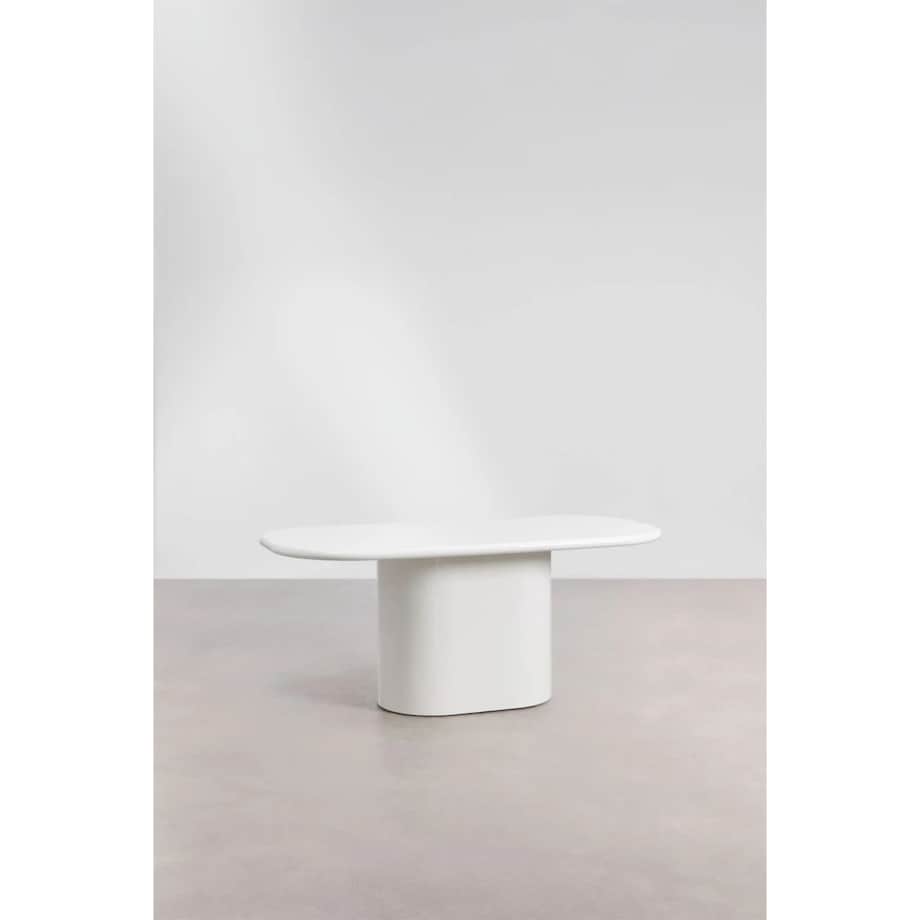 Stół owalny biały, glossy, 200x105 cm z MDF Milford