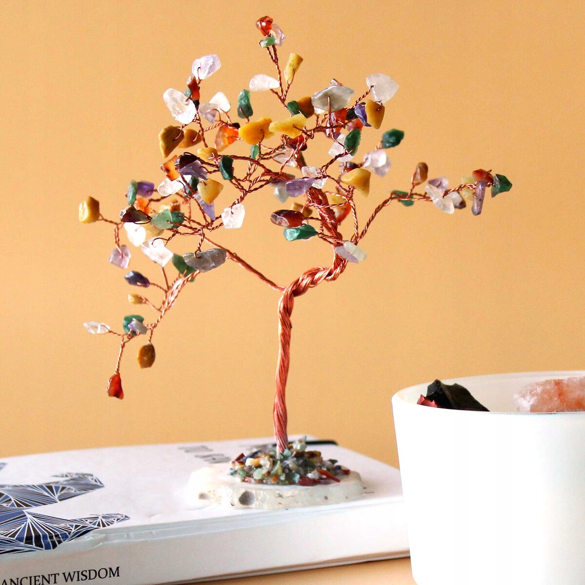 Drzewko SZCZĘŚCIA AGAT NA prezent upominek mamy ślub urodziny DUŻE ozdoba