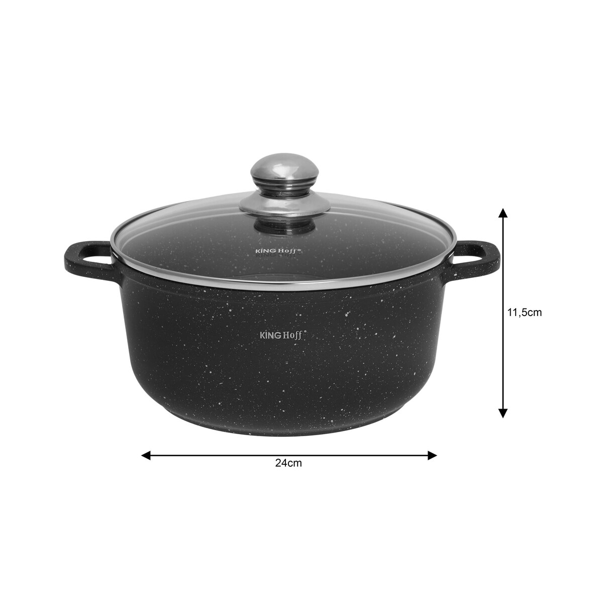 Garnek z powłoką marmurową 4.5L 24cm indukcja gaz KINGHOFF