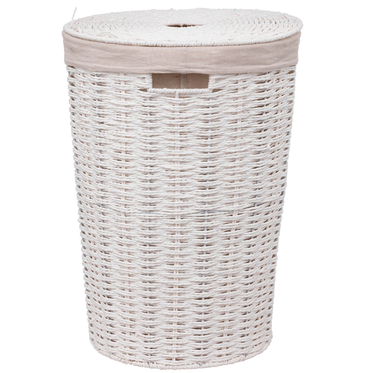 Kosz na pranie okrągły, 40 L, kolor biały, papier