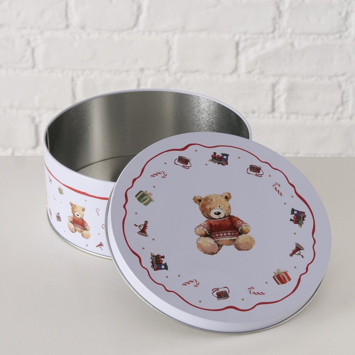 Puszki 2 szt. metalowe świąteczne 16/18x7/8 cm MISHA