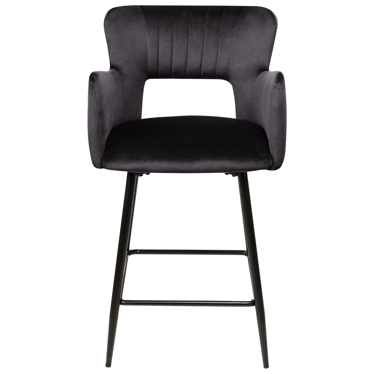 Zestaw 2 krzeseł barowych SANILAC Welur Czarny