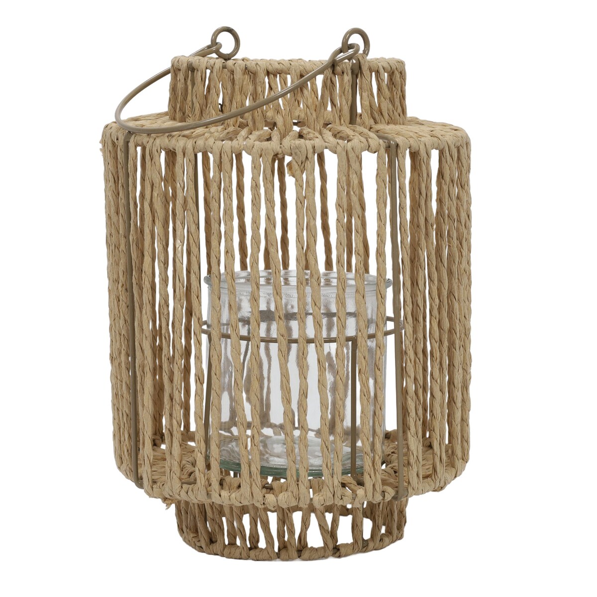 Pleciony lampion z uchwytem, 19 x 25 cm