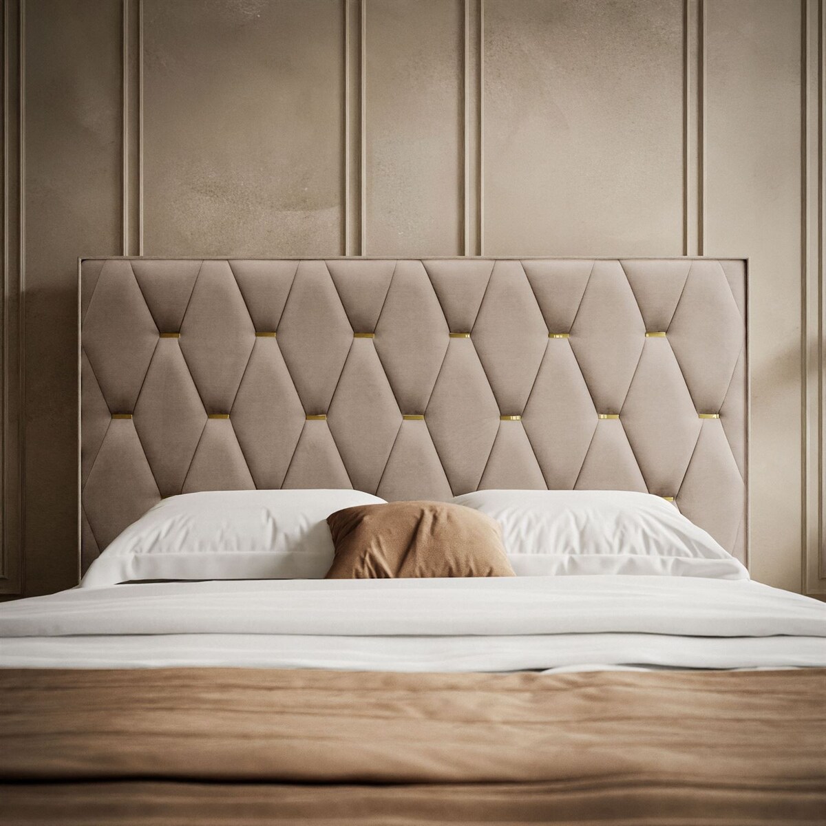 Łóżko tapicerowane IZOLDA z wysokim zagłówkiem, selaż 34, 180x200 Royal Velvet 176