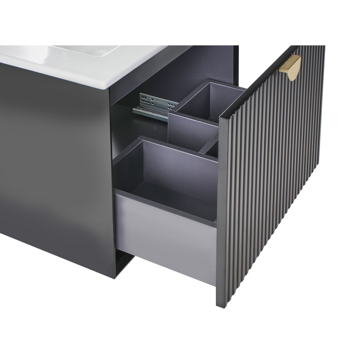 Szafka łazienkowa wisząca z umywalką BONAIRE 60 cm Czarny